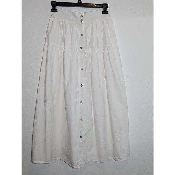 Sim Sam Skirt Women's Medium White Cottage Peasant Boho Lightweight Cotton - Picture 1 of 6